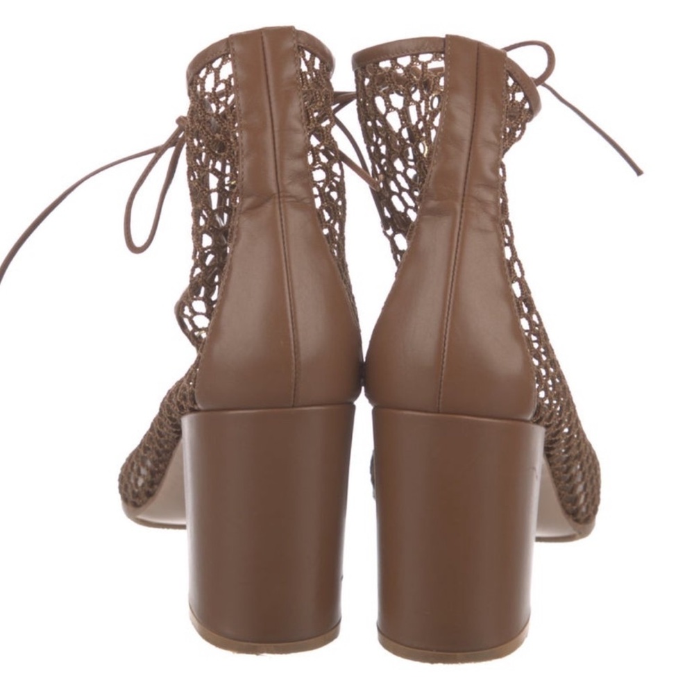 Gianvito Rossi Tan Lace-Up Heeled Gladiator Heels - 10 - Picture 12 of 13